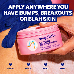 Megababe Le Tush exfoliante suave para cuerpo, textura refinada