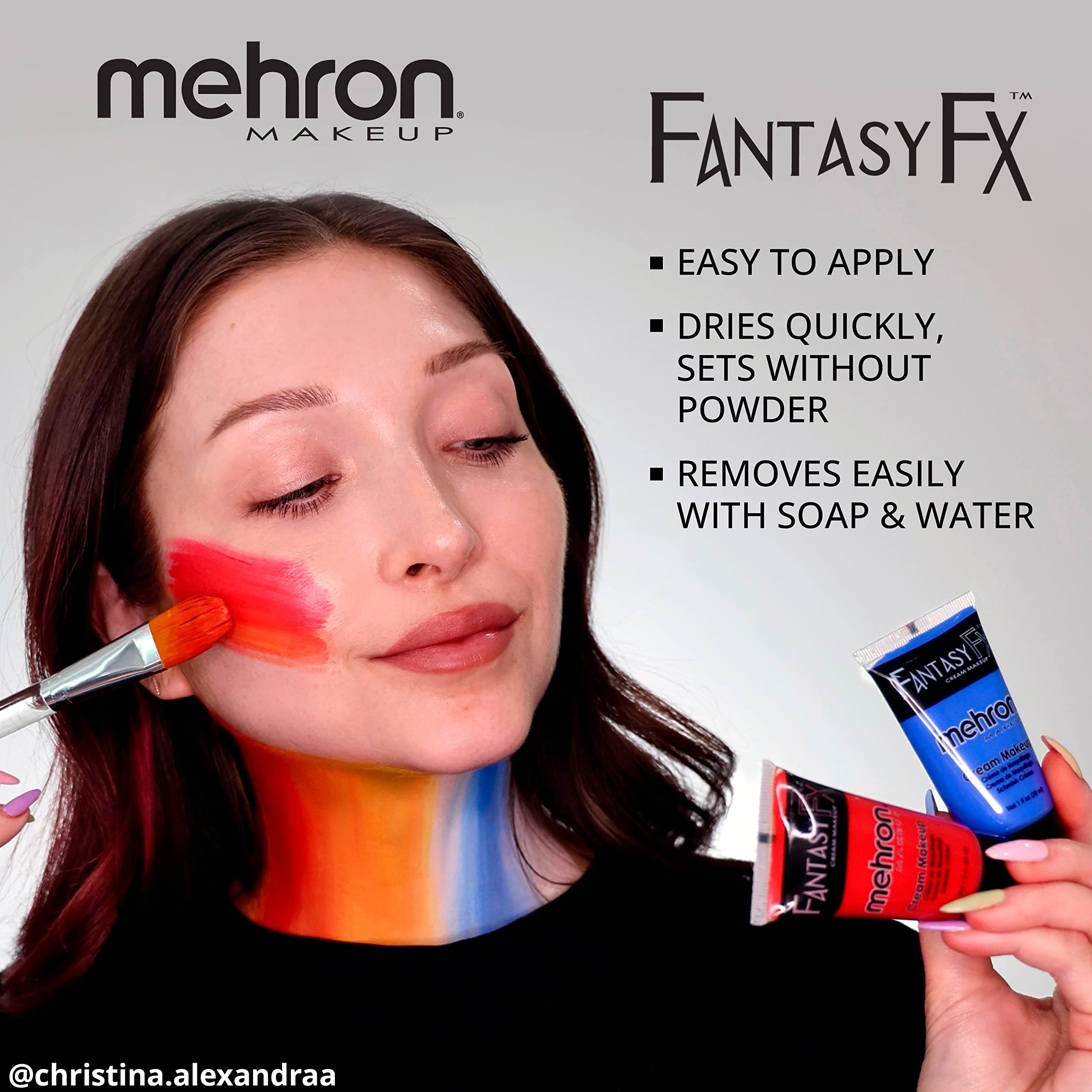 Uso profesional de Mehron para cine y teatro.