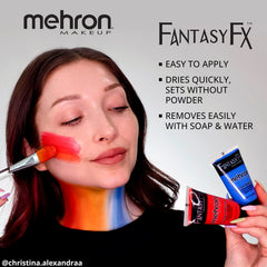 Uso profesional de Mehron para cine y teatro.