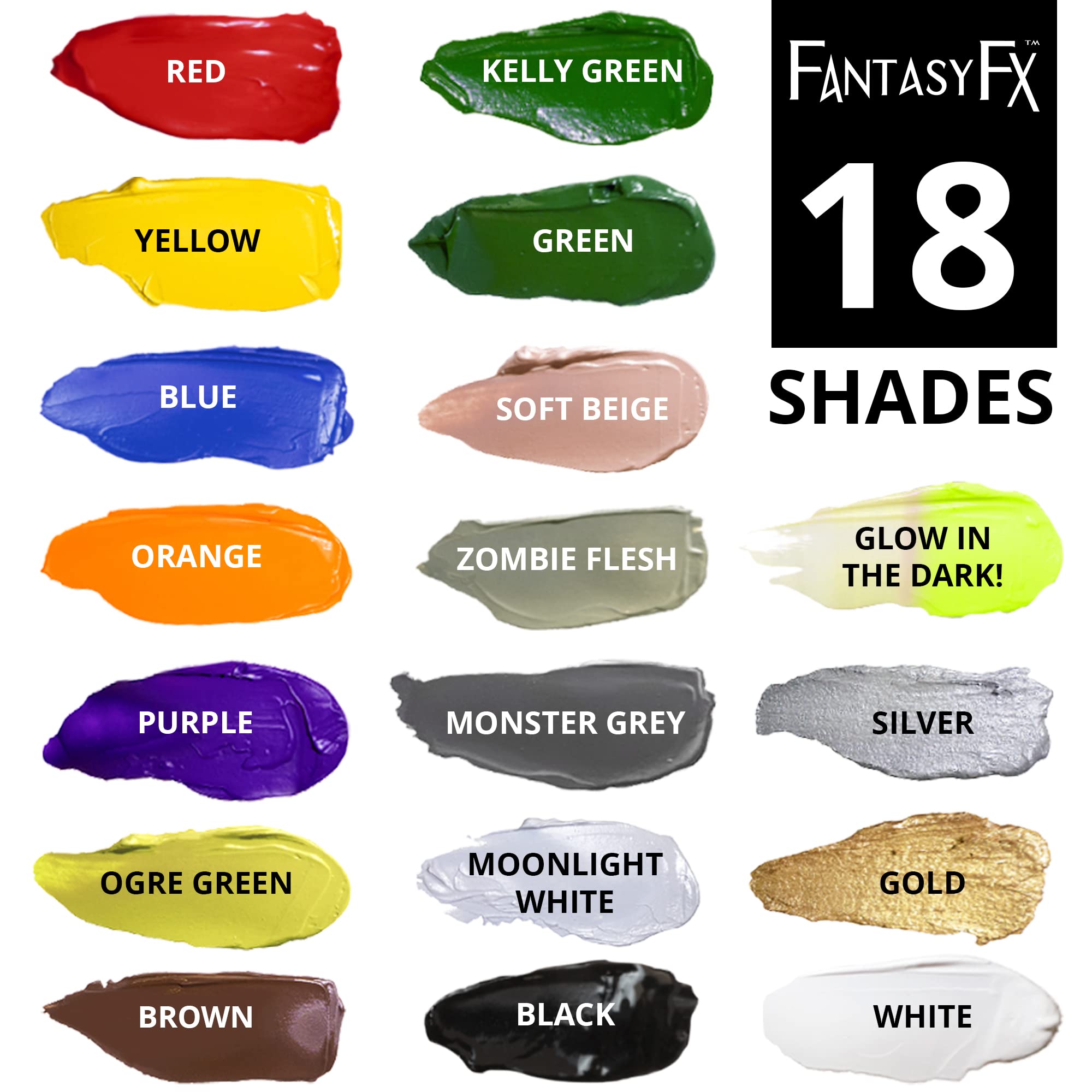 Amplia gama de colores Fantasy FX para Halloween y cosplay.