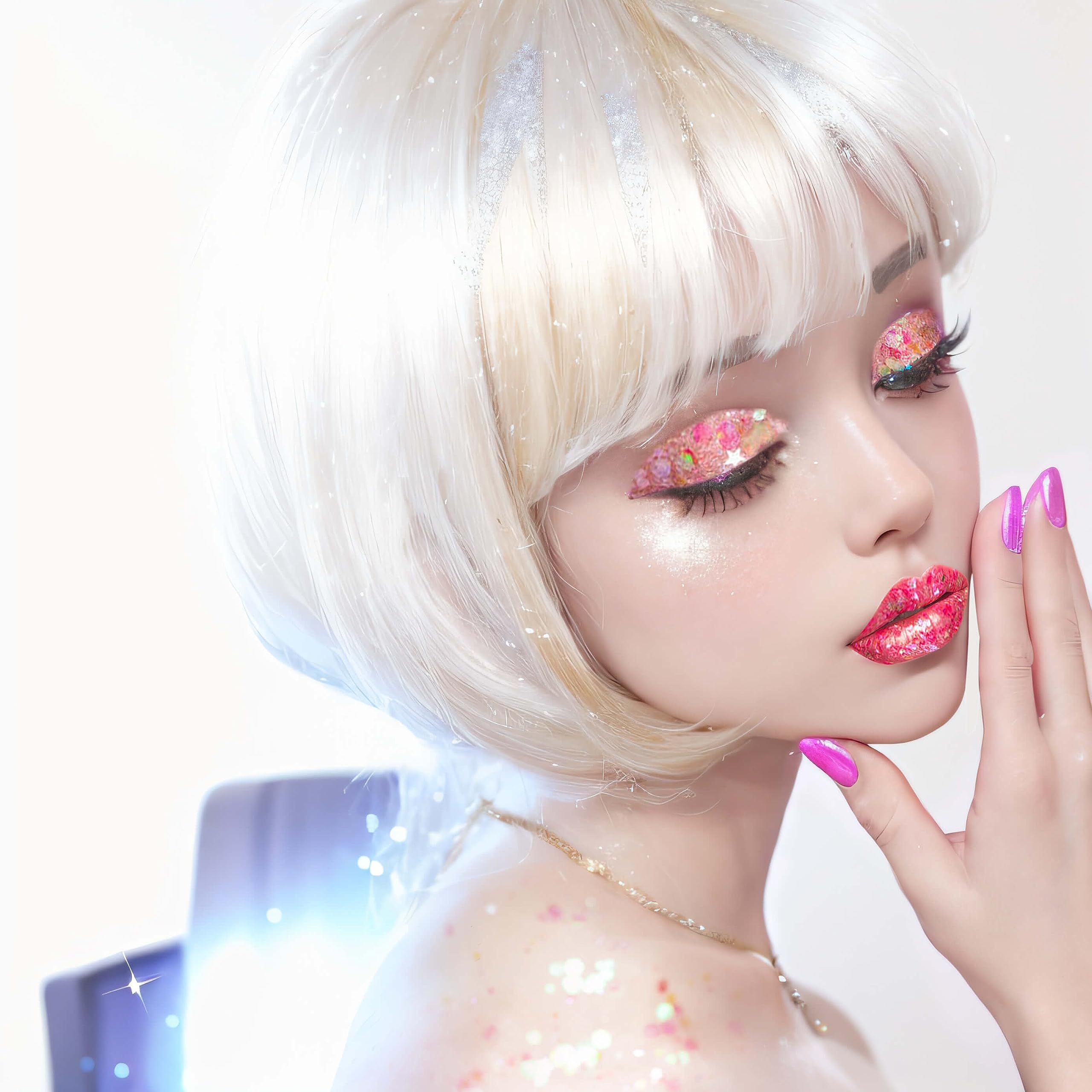 MEICOLY brillo hombros rosa, resalta clavículas para looks festivos