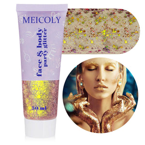 MEICOLY Chameleon Gold para cuerpo, brillo intenso y cambiante con la luz.