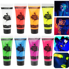 MEICOLY Glow azul neón para cara y cuerpo, brilla bajo UV.