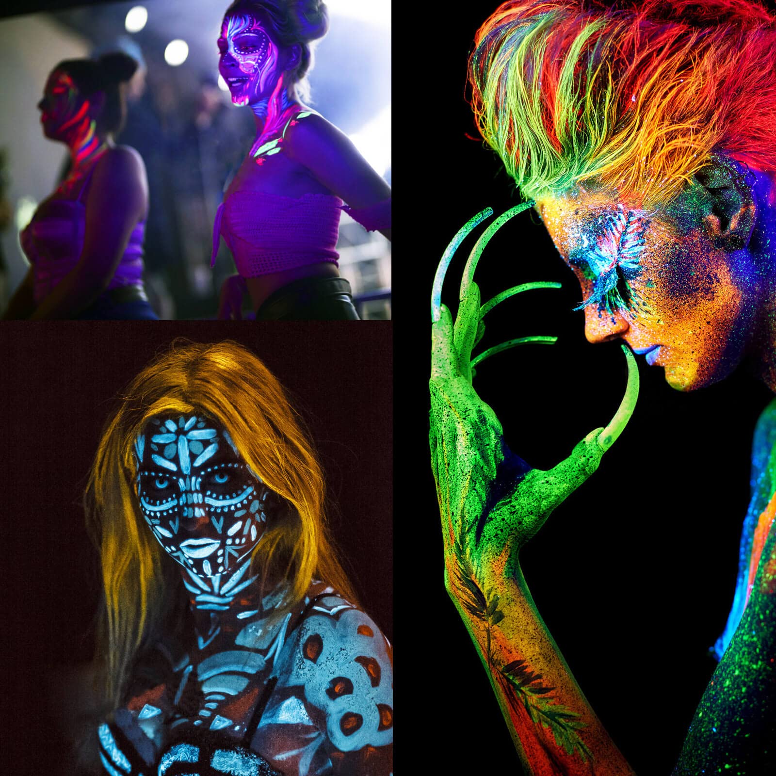 MEICOLY Glow naranja neón para escenarios oscuros, visibilidad UV.