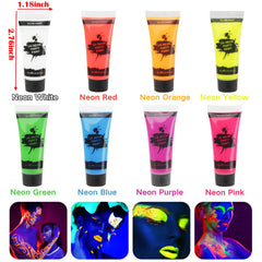 MEICOLY Glow rosado neón para cara y cuerpo, ideal para fiestas UV.