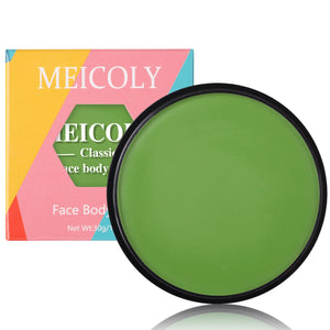 Pintura MEICOLY verde para cara y cuerpo, ideal para looks de Día de San Patricio