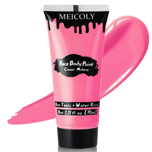 MEICOLY Pintura facial rosa para Halloween, cobertura intensa en la piel.