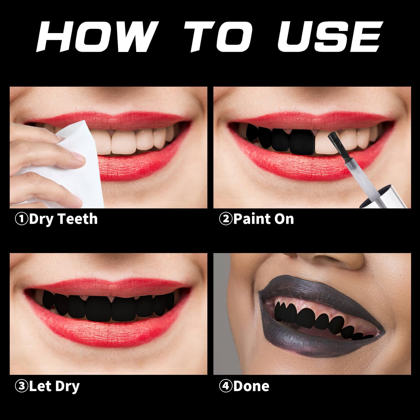 MEICOLY pintura para dientes para cosplay, acabado impactante