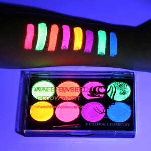 MEICOLY pintura facial neón brilla bajo luz negra para estilos festivos.