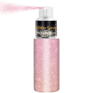 Meilury spray de purpurina para cabello y piel, brillo festivo