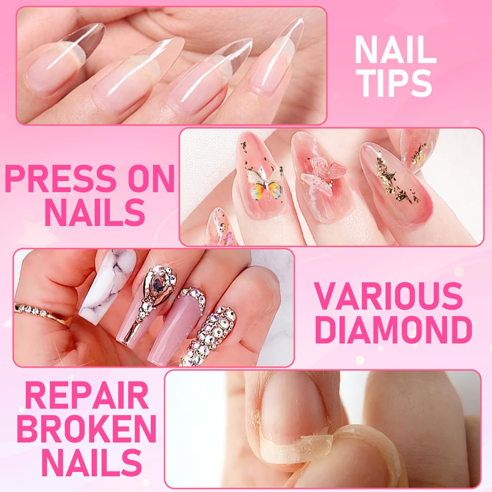 MEKK pegamento de uñas, fórmula saludable para uso cómodo.