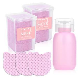 MEKK toallitas sin pelusa con forma de gato para retirar gel de uñas con precisión.