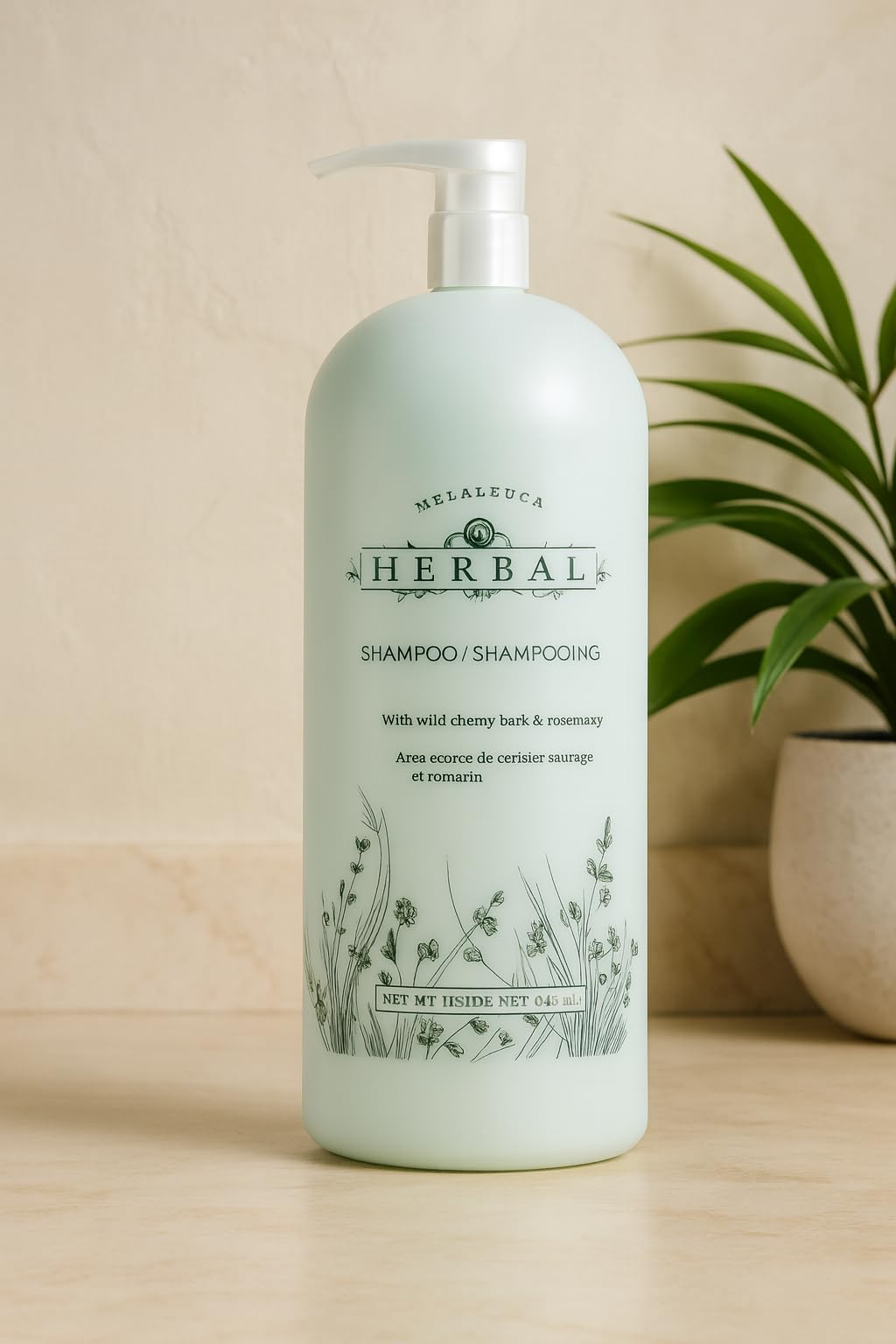 Melaleuca Champú Herbal en envase familiar de 32 oz, listo para uso diario.