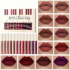 Melemando set labial matte 12 piezas, colores naturales para look diario sin esfuerzo