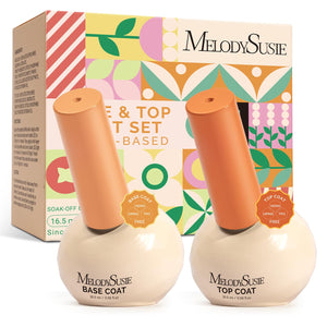 MelodySusie base gel inclinada en botella, acceso fácil para manicuras en casa