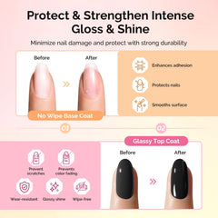 MelodySusie-top coat aplicado en uña con acabado brillante