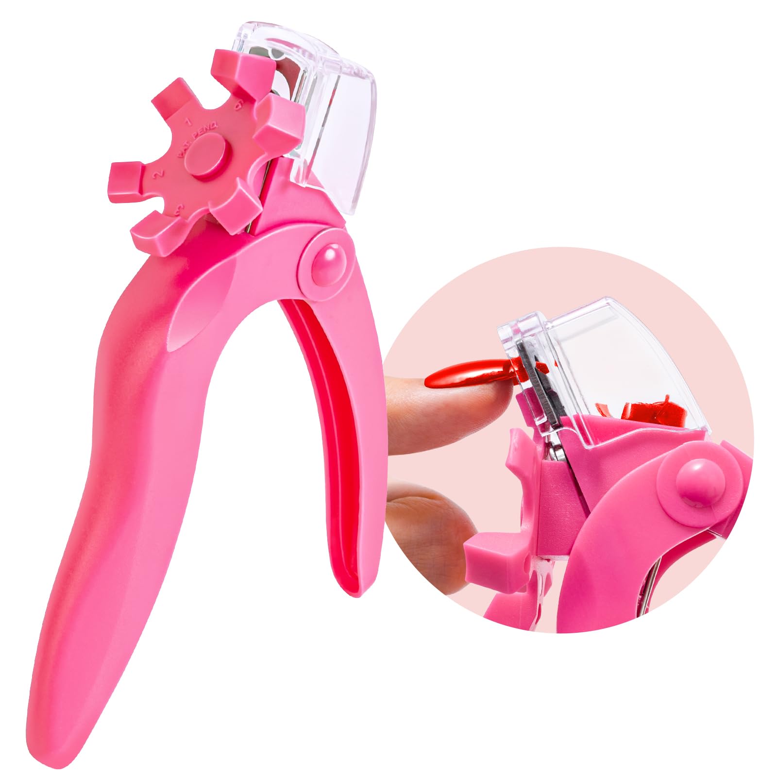 MelodySusie cortauñas acrílicas rosa con ajuste para longitud deseada