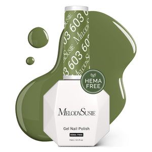 MelodySusie Esmalte Gel Oliva Verde en botella para color intenso y elegante.