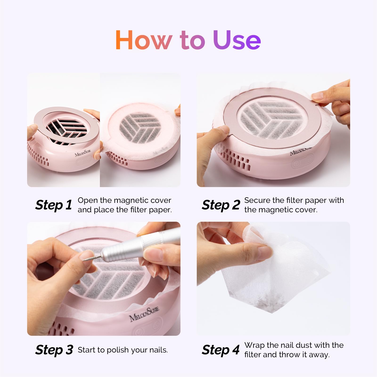 MelodySusie filtros HProA rendimiento con tres velocidades para uñas