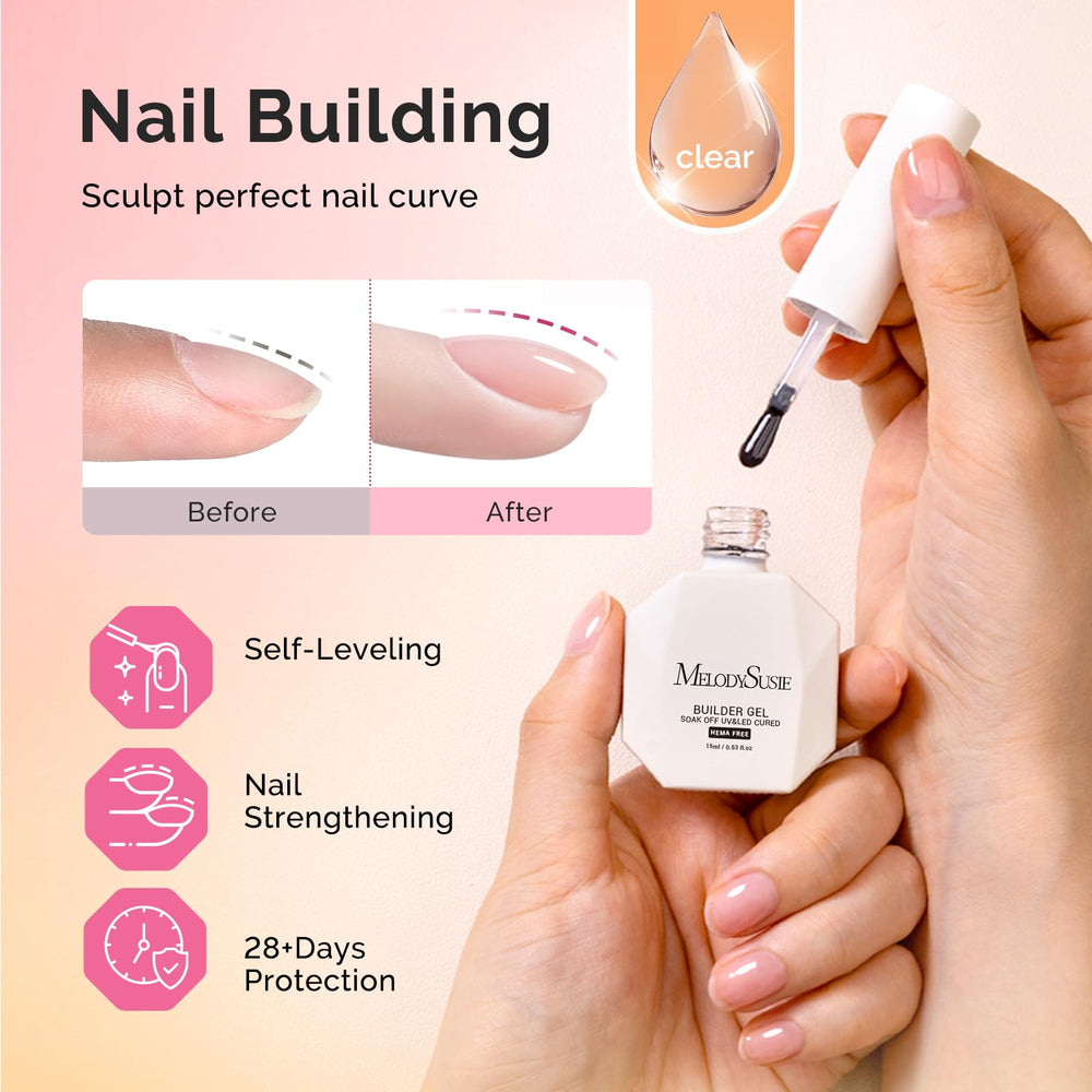 MelodySusie-builder gel engrosando la uña para mayor longitud