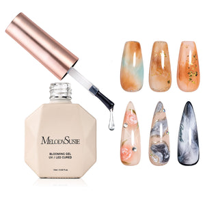 MelodySusie gel floreciente claro con efecto mármol para uñas