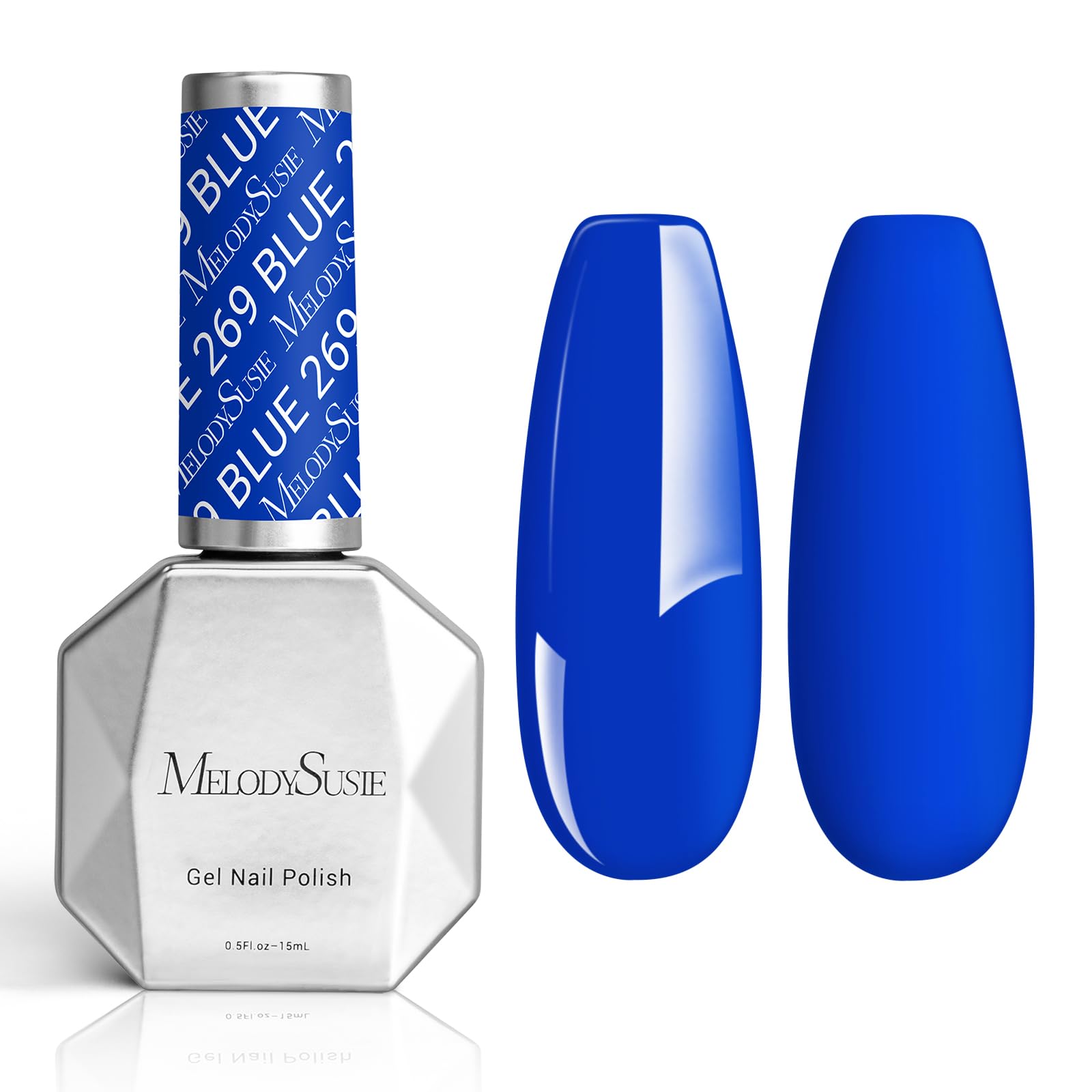 MelodySusie gel azul marino brillante en botella para uñas