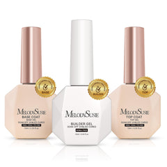 MelodySusie kit con envase y botellas de base, top y gel para manicura duradera
