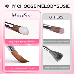 MelodySusie brocha acrílica con cerdas sintéticas para recogida de polvo estable.