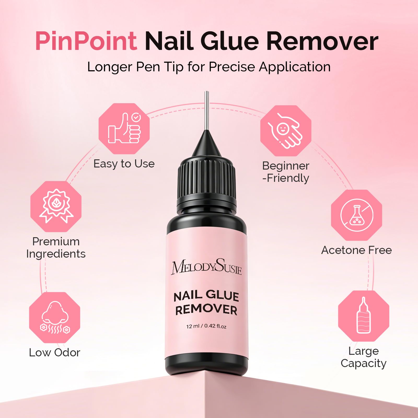 MelodySusie remoción rápida, 1 minuto para quitar pegamento de uñas sin daño.