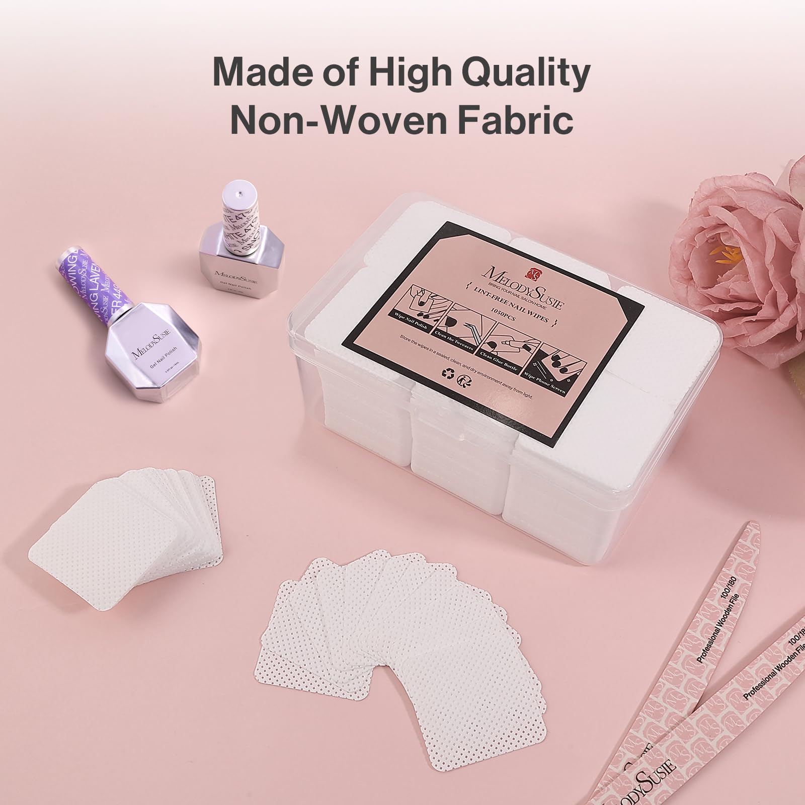Toallitas MelodySusie absorbentes con diseño de micro perforaciones para esmalte