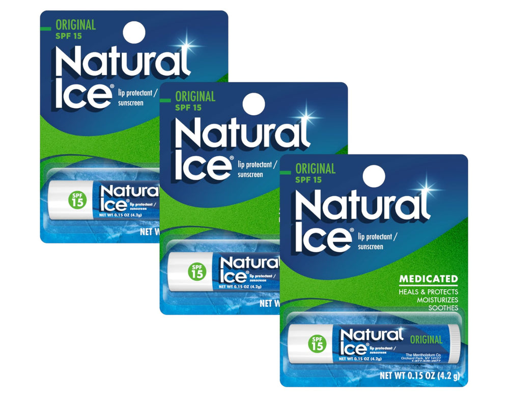 Sensación fresca al aplicar Mentholatum Natural Ice bálsamo labial original SPF 15