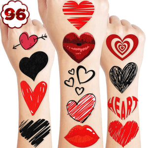 MeoIsDaBest tatuaje temporal corazón rojo para fiestas infantiles