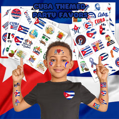 MeoIsDaBest tatuajes bandera cubana, hoja 2, perfecto para personalizar regalos y recuerdos.