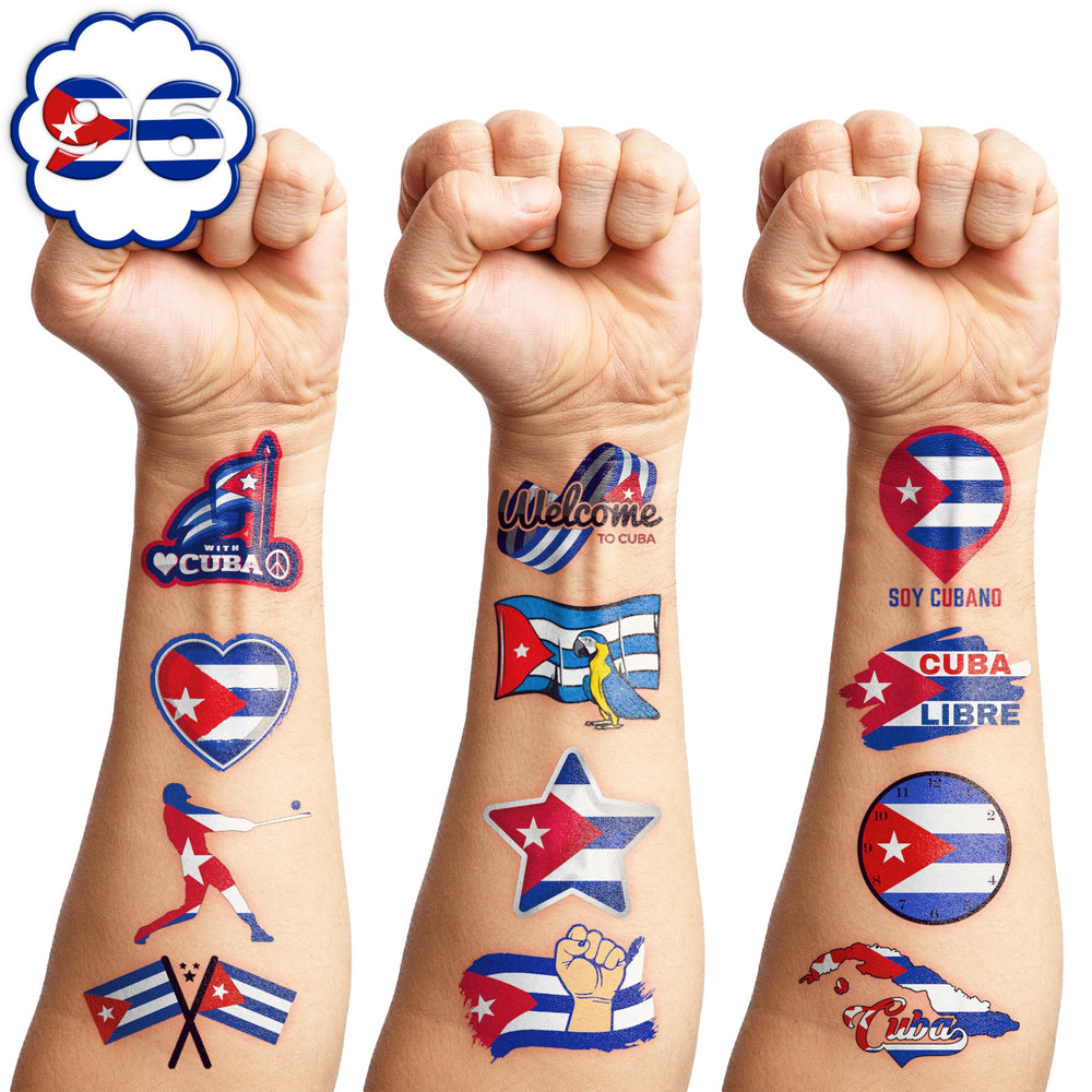 MeoIsDaBest tatuajes bandera cubana, hoja 5, decoran con color y toque festivo.