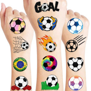 MeoIsDaBest tatuajes fútbol balón pre-cortados para fiestas, color y diversión duradera.