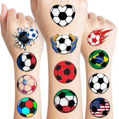 MeoIsDaBest tatuajes temporales de fútbol, 60 piezas, ideales para fiestas deportivas.