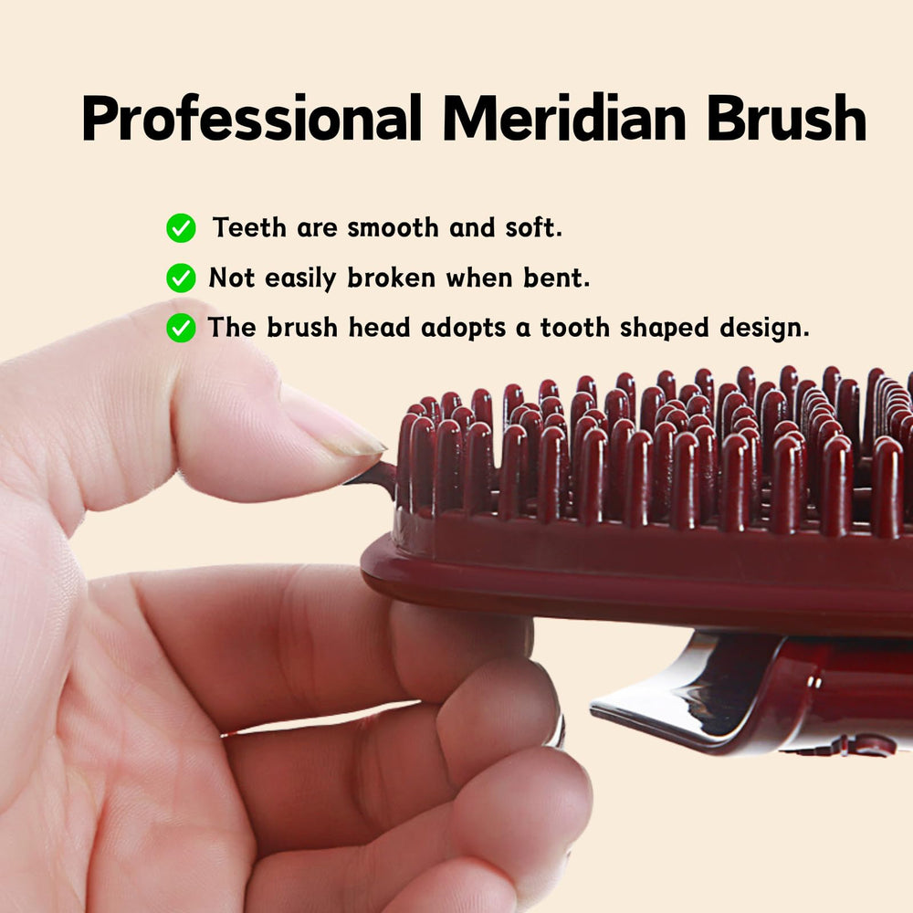Meridian Brush Massage: tamaño compacto para uso en casa o viaje.