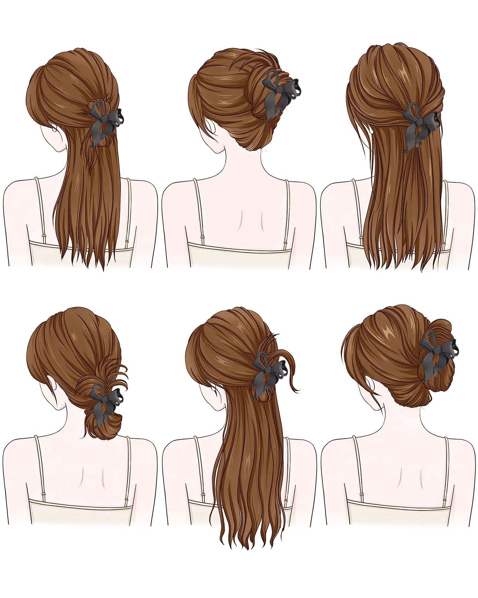 Mesovor clip bow uso diario, complemento elegante que mantiene el pelo en su lugar.