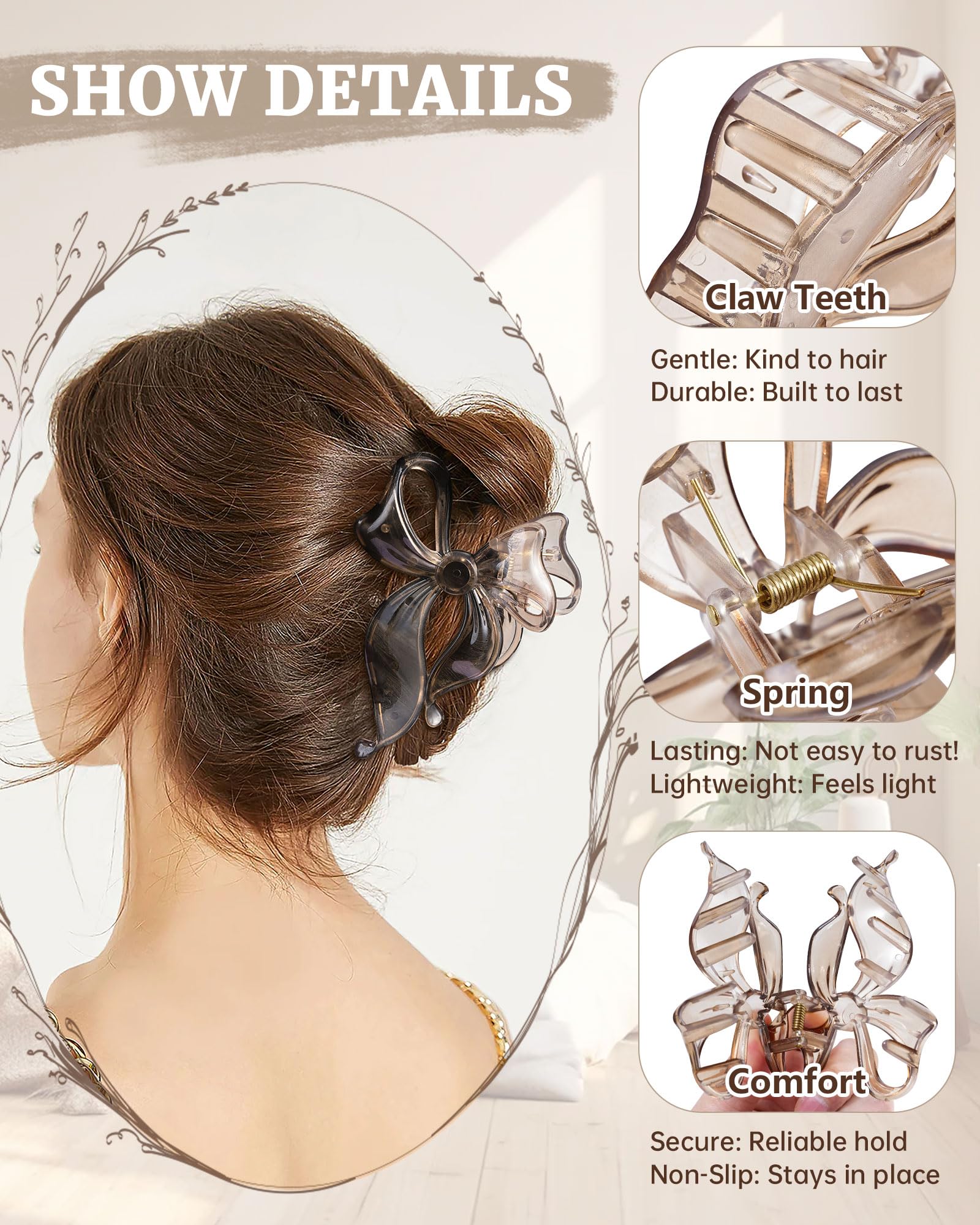 Pinza Mesovor antideslizante: agarre duradero para cabello fino y grueso.