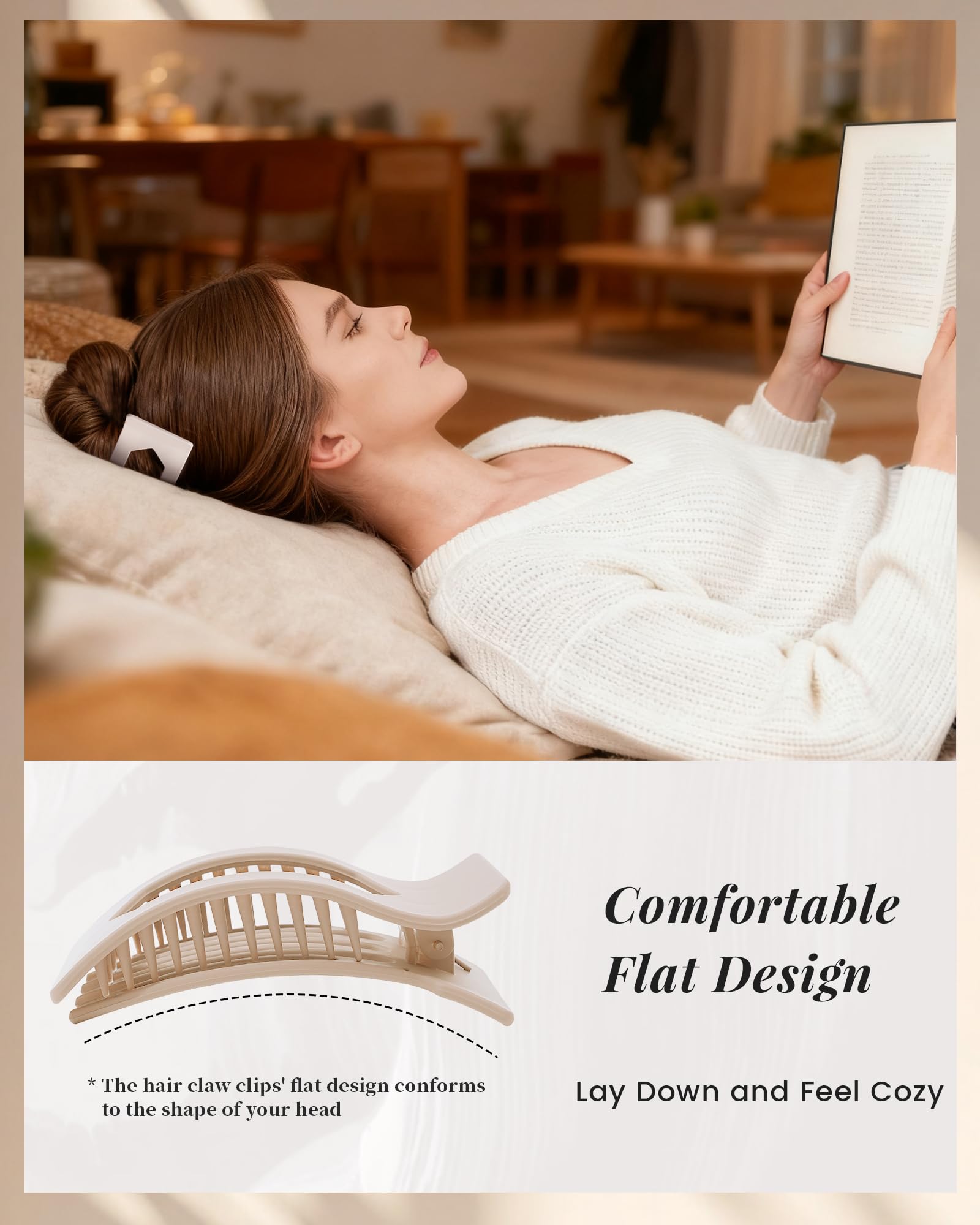 Mesovor clip plano, diseño de moda, disponible en seis colores.