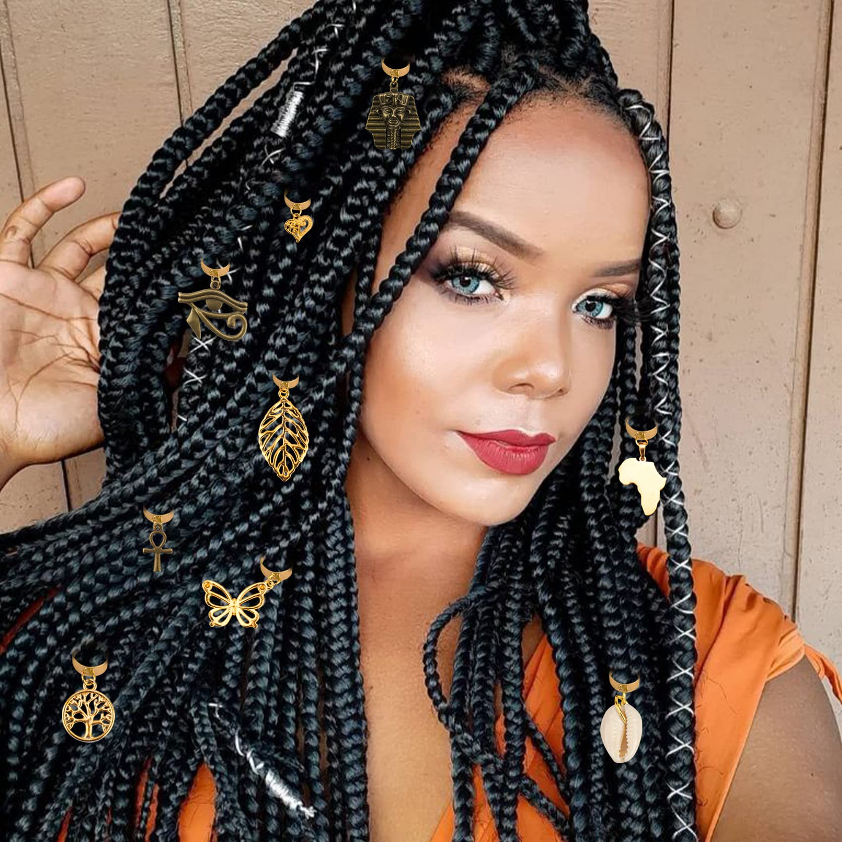 Messen Locs charm árbol para trenzas, diseño único y flexible.