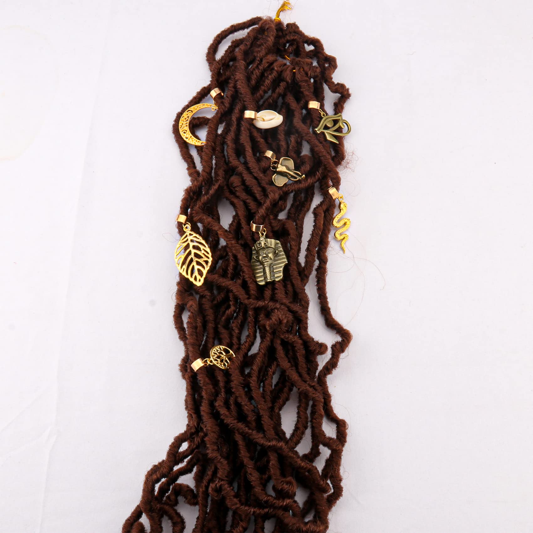 Messen Locs charm luna para trenzas, brillo suave y sutil.