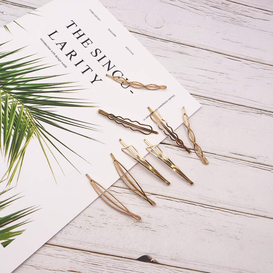 Pasador rombo dorado de Messen para fijar peinados cortos o medios.