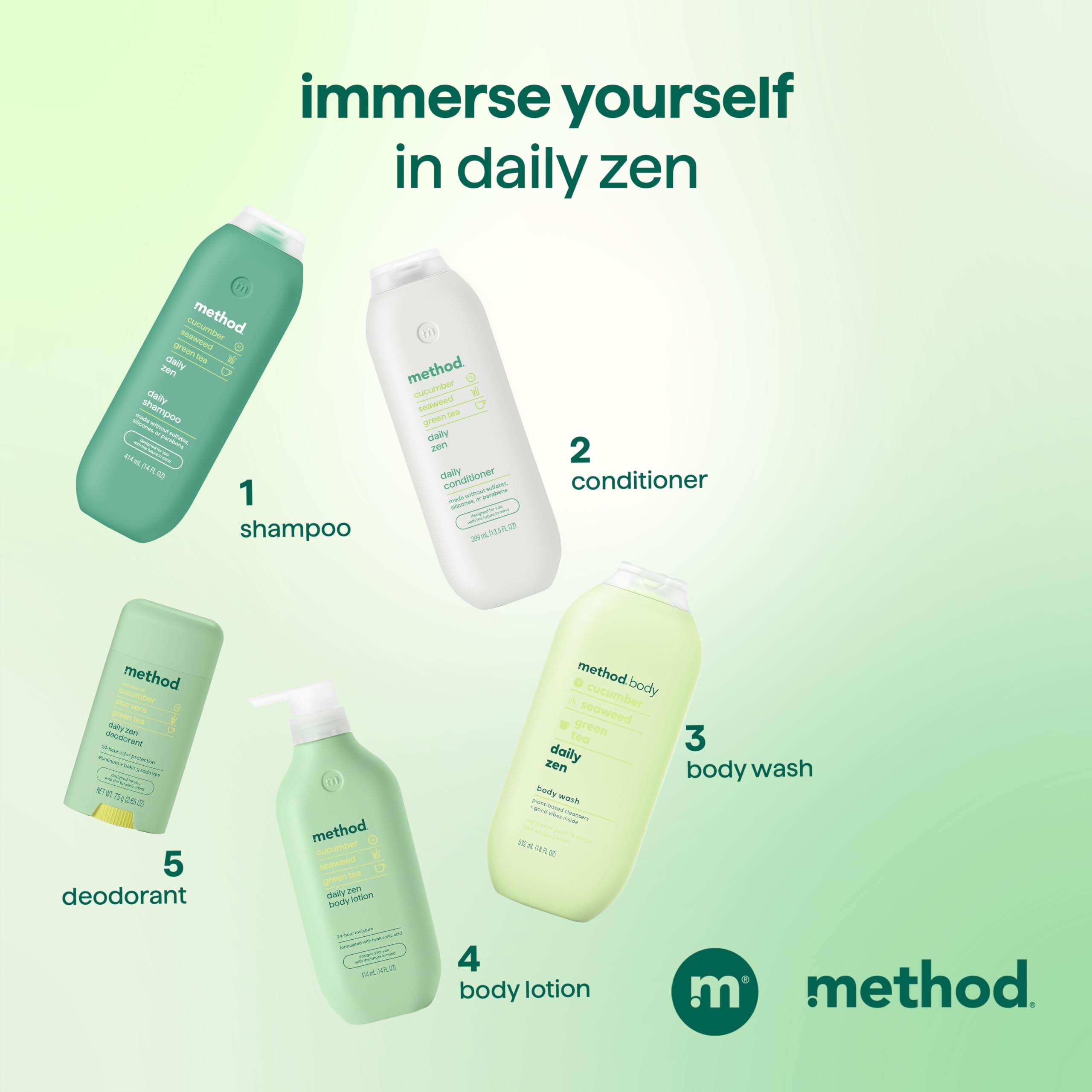 Acondicionador Method Diario Zen, fragancia marina con algas para una experiencia spa