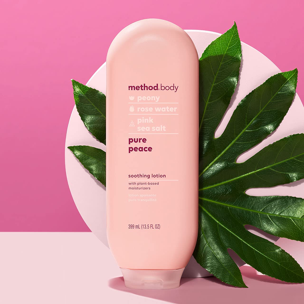 Etiqueta clara de Method Daily Lotion Pure Peace.
