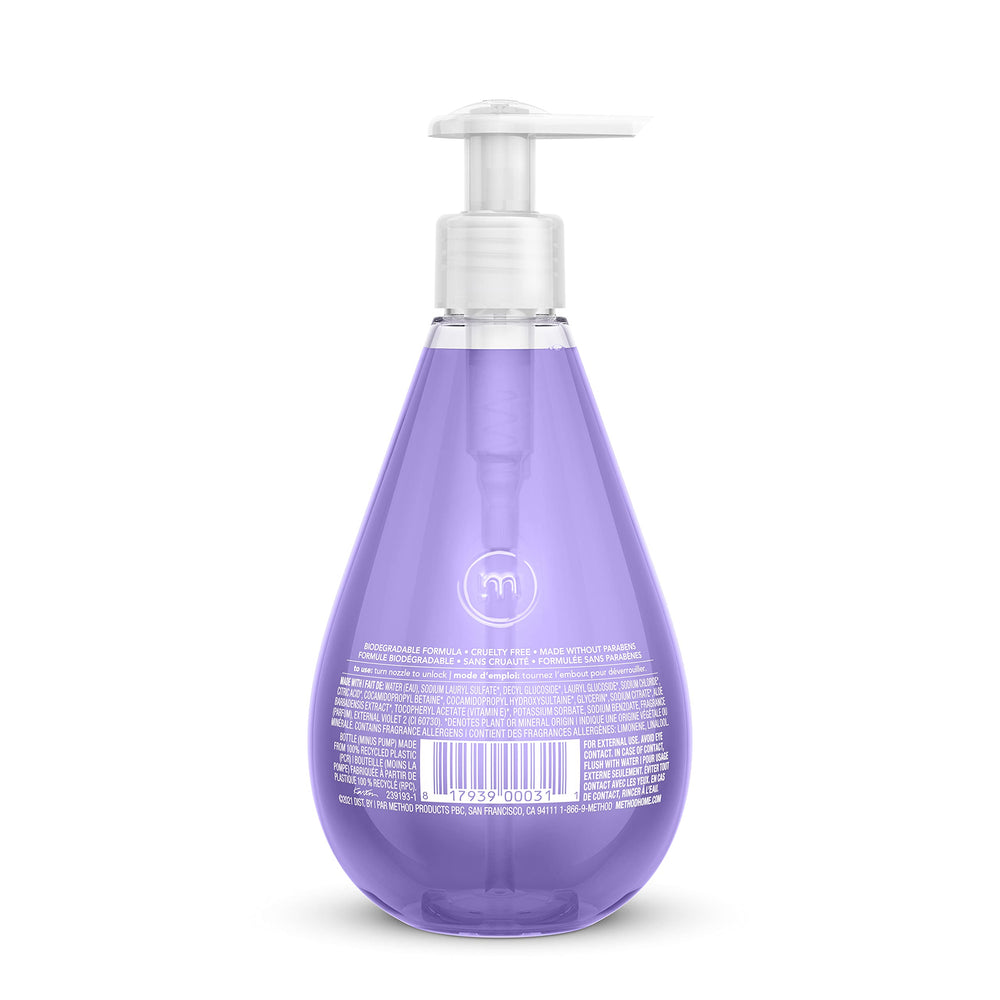 Method Gel Lavado de Manos Lavanda Francesa, etiqueta clara y visible