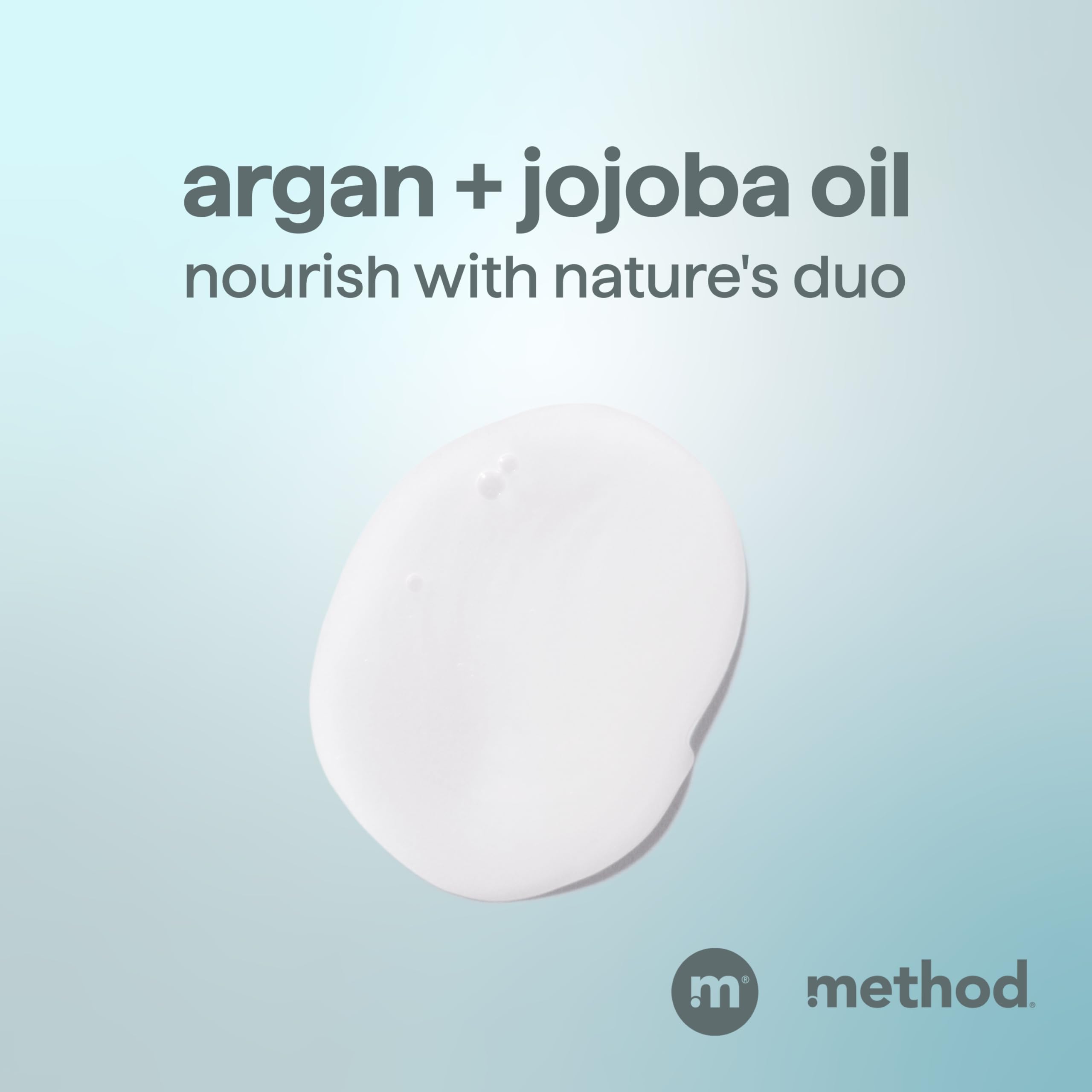 Method Hombres 2 en 1, aceites de argán y jojoba en la etiqueta, nutrición ligera.