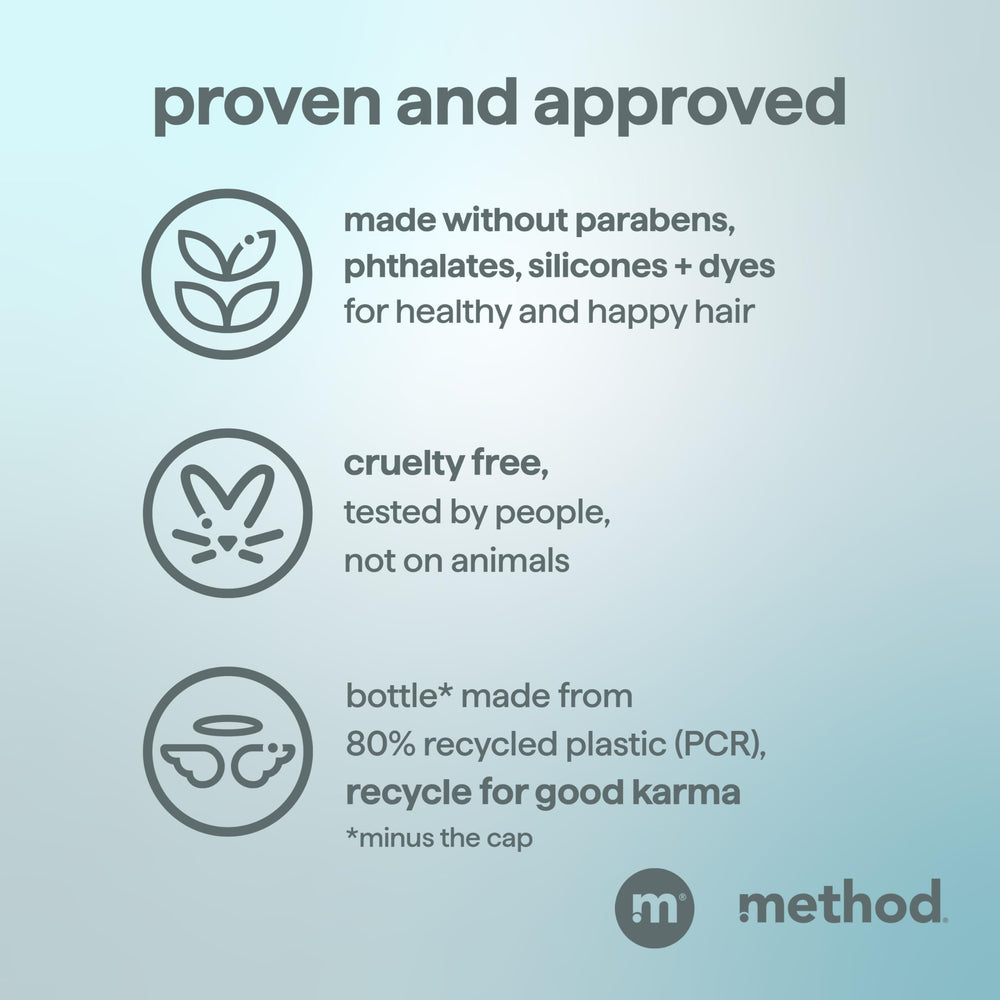 Method Hombres 2 en 1, frasco libre de crueldad, sin pruebas en animales.