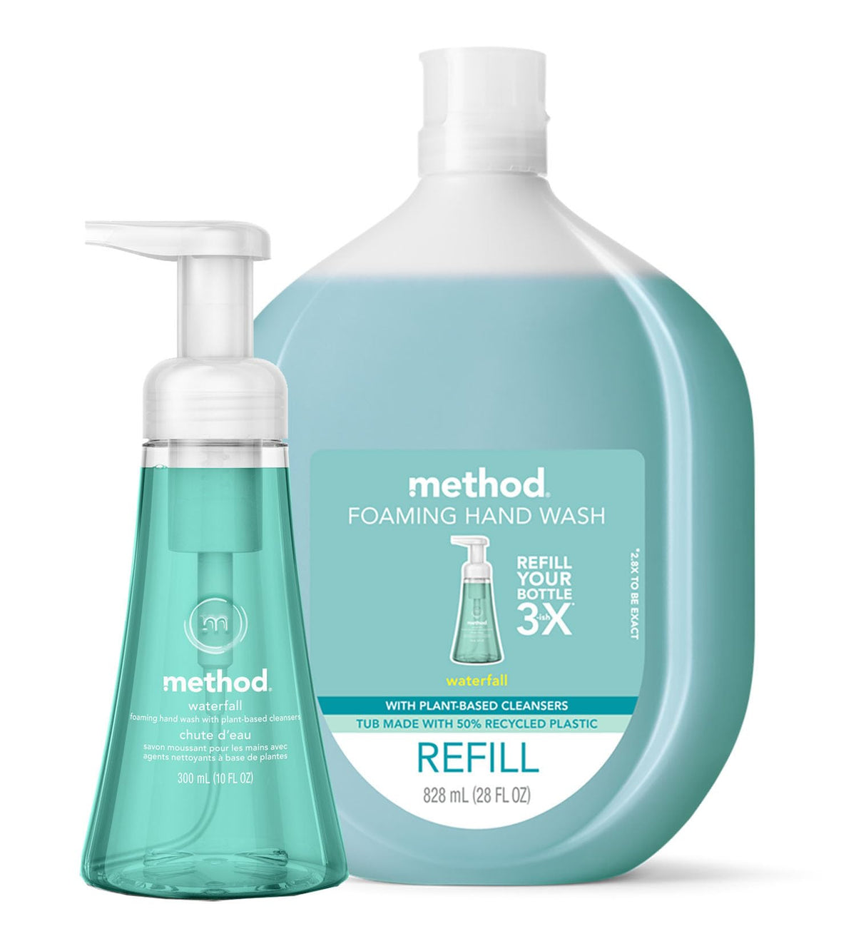 Method Jabon espuma Waterfall en botella de 10 oz para uso diario en el hogar