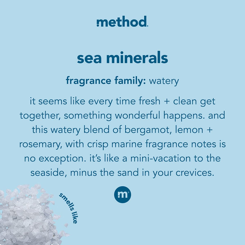 Method jabon manos gel minerales marinos, textura suave de espuma.
